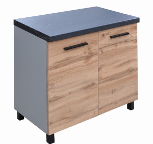 Szafka stojąca  pod umywalkę 80 cm wotan szary czarny uchwyt + nóżki 