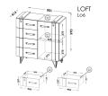 Komoda mała LOFT LO6 