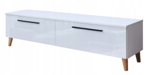 SZAFKA RTV BIAŁA POŁYSK 140 cm STYL NOWOCZESNY 