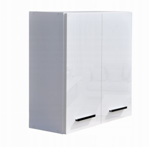 Szafka łazienkowa wisząca 60 cm Połysk czarny uchwyt