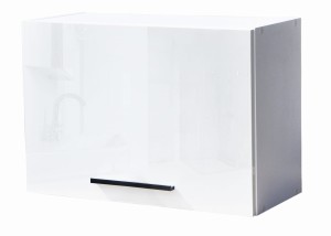 Szafka kuchenna wisząca klapa połysk 60 cm czarny uchwyt 
