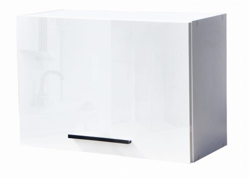 Szafka kuchenna wisząca klapa połysk 60 cm czarny uchwyt 